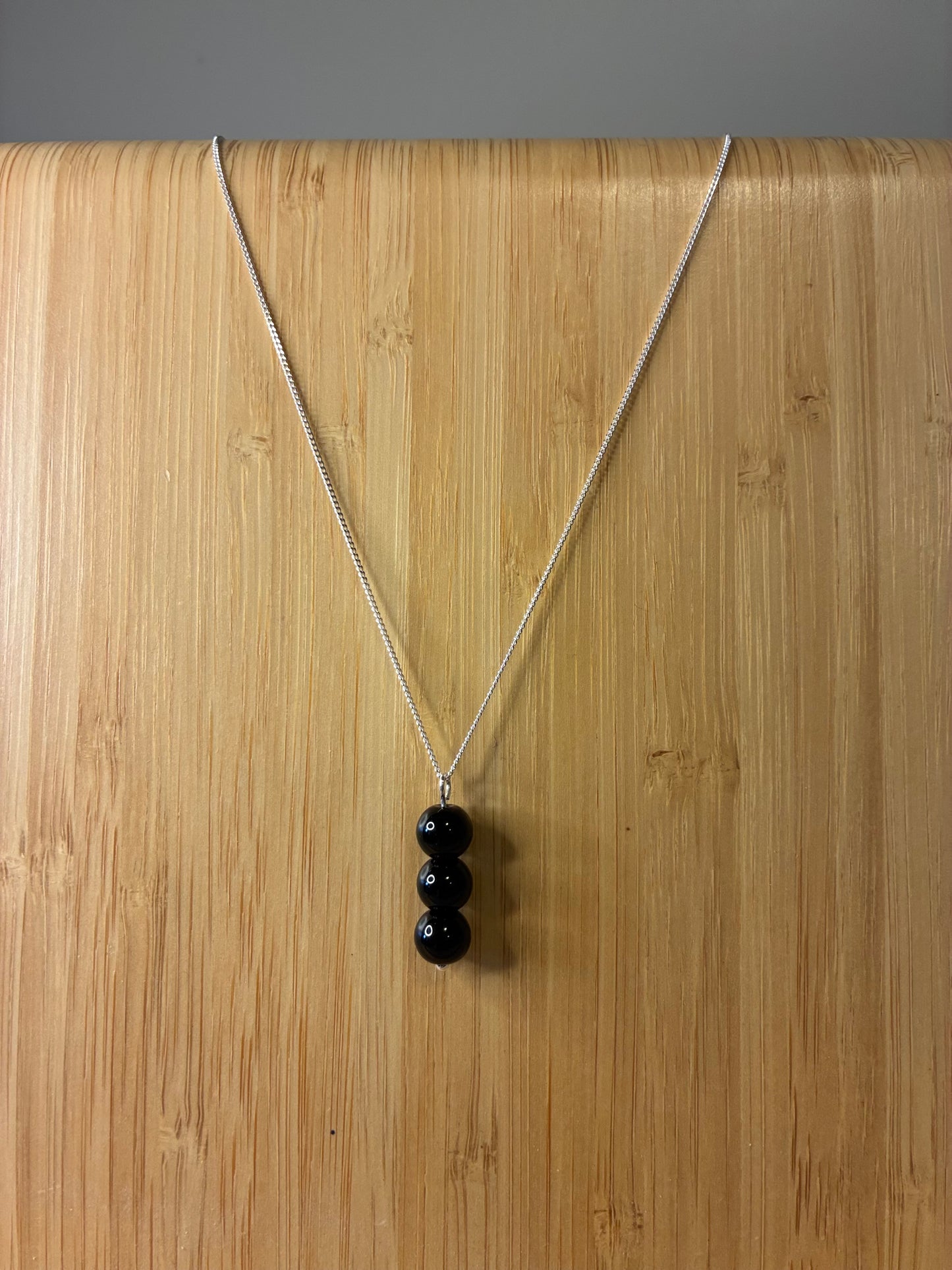 Black Onyx - Beaded Drop Necklace