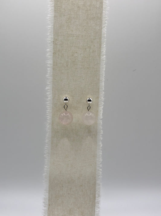 Rose Quartz - Single Drop Earrings