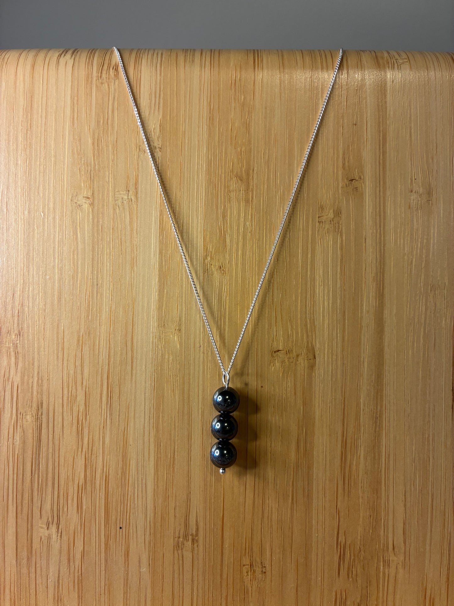 Hematite - Beaded Drop Necklace