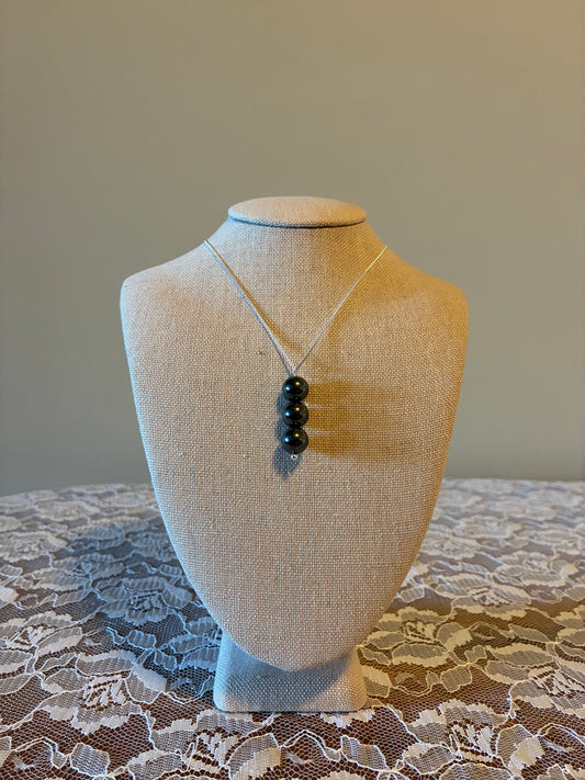 Hematite - Beaded Drop Necklace