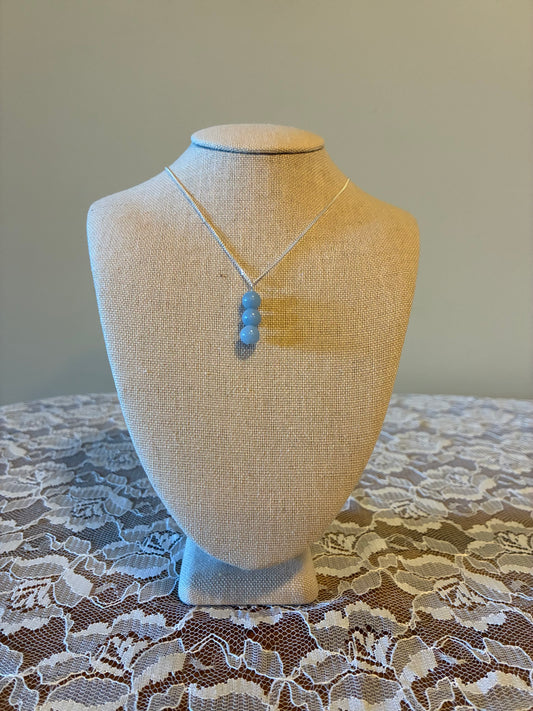 Angelite - Beaded Drop Necklace